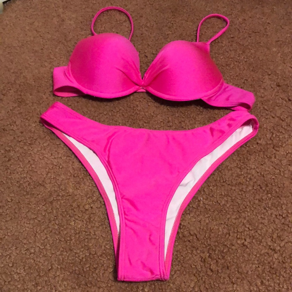 Shein Baby Pink Shimmer Bikini - 50% OFF